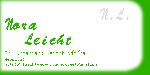 nora leicht business card